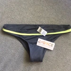 L*Space With Tags Small Bikini Bottom Grey and Neon Green Accent